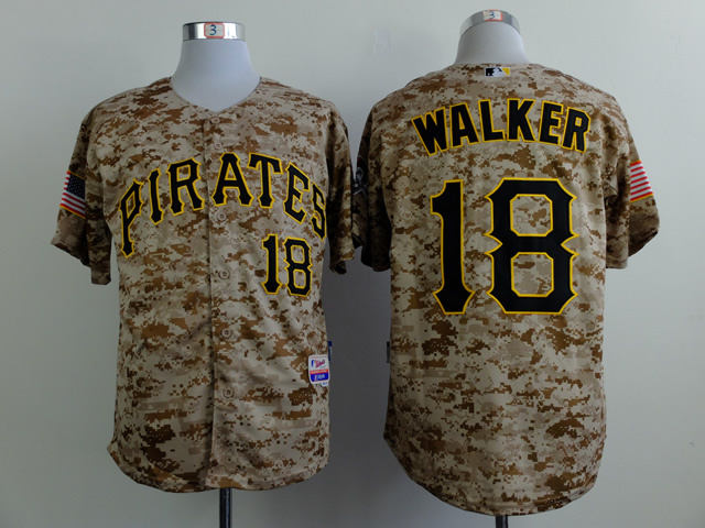 Men Pittsburgh Pirates #18 Walker Camo MLB Jerseys->pittsburgh pirates->MLB Jersey
